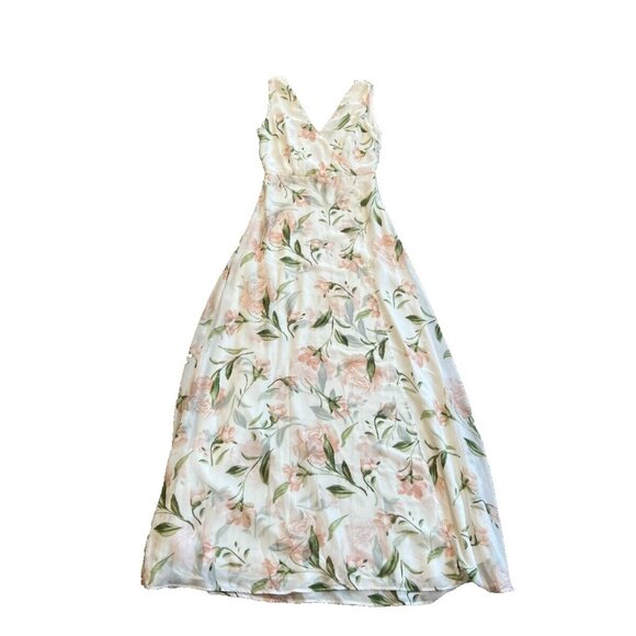 Lulu's Romantic Possibilities White Floral Print Maxi Dress Size Small - Picture 2 of 10